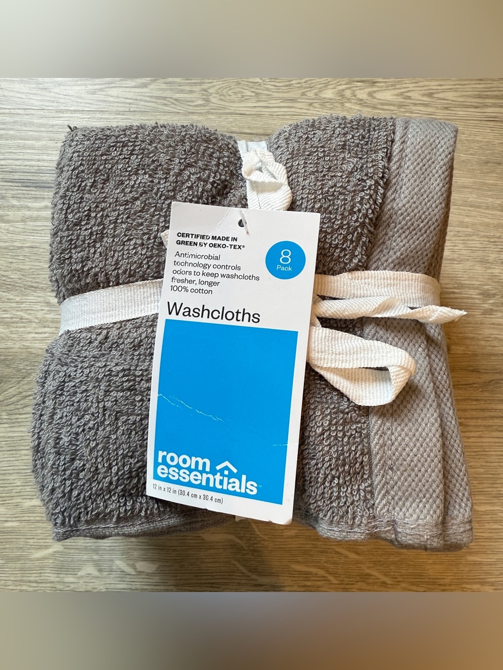 100% Cotton Washcloths Gray Room Essentials Green OEKO-TEX
